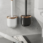 Toilet Brush Flexible Silicone Head Wall-Mounted Holder