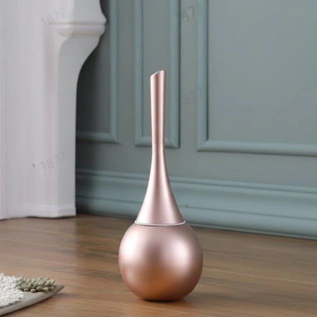 Toilet Brush Silicone Flexible Head Ventilated Holder