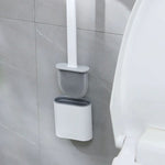 Toilet Brush Silicone Flexible Head Wall-Mounted Holder