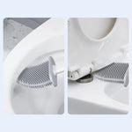 Toilet Brush Silicone Flexible Head Wall-Mounted Holder