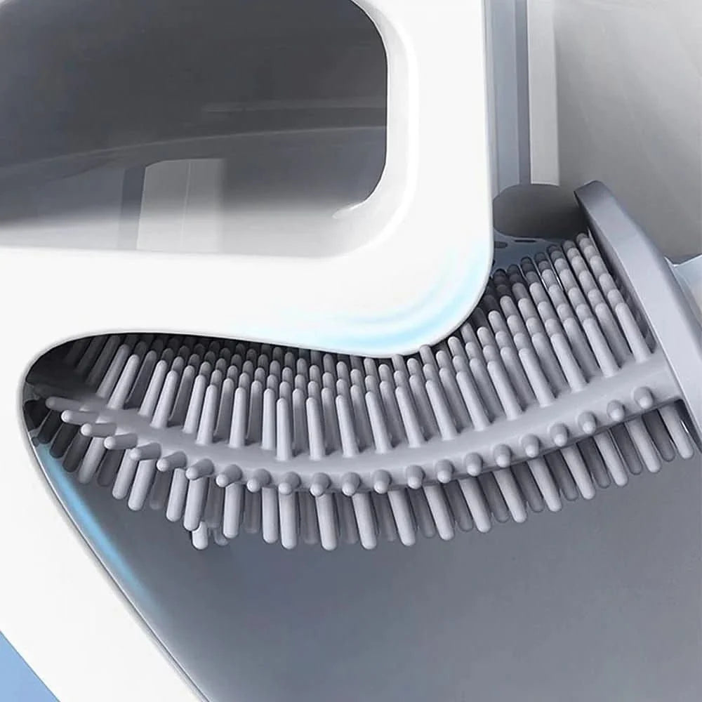 Toilet Brush Silicone Flexible Head Wall-Mounted Holder