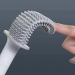 Toilet Brush Silicone Flexible Head Wall-Mounted Holder