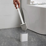 Toilet Brush Silicone Flexible Head Wall-Mounted Holder