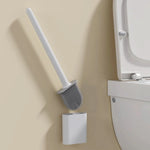 Toilet Brush Silicone Flexible Head Wall-Mounted Holder