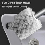 Toilet Brush and Holder Set Aluminum Wall-Mounted No-Drill Design