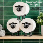 Toilet Paper Holder Sheep-Shaped Non-Slip Base Space-Saving