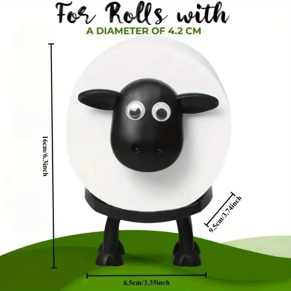Toilet Paper Holder Sheep-Shaped Non-Slip Base Space-Saving