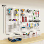 Tool Pegboard Organizer Powder-Coated Steel Wall-Mounted With 10 Hooks