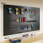 Tool Pegboard Organizer Powder-Coated Steel Wall-Mounted With 10 Hooks