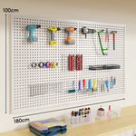 Tool Pegboard Organizer Powder-Coated Steel Wall-Mounted With 10 Hooks