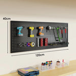Tool Pegboard Organizer Powder-Coated Steel Wall-Mounted With 10 Hooks
