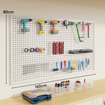 Tool Pegboard Organizer Powder-Coated Steel Wall-Mounted With 10 Hooks