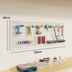 Tool Pegboard Organizer Powder-Coated Steel Wall-Mounted With 10 Hooks