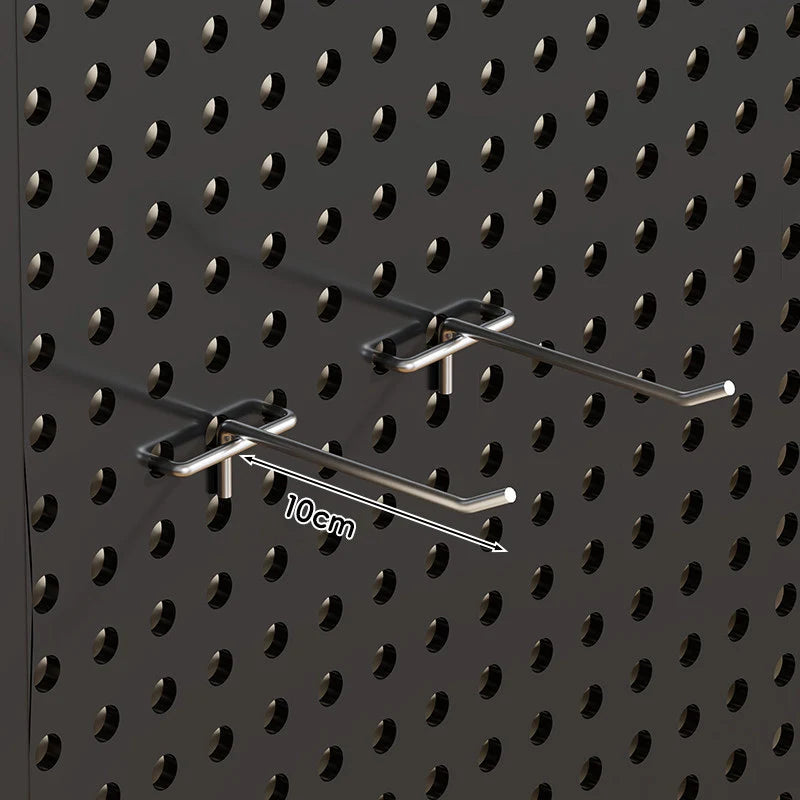 Tool Pegboard Organizer Powder-Coated Steel Wall-Mounted With 10 Hooks