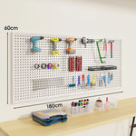 Tool Pegboard Organizer Powder-Coated Steel Wall-Mounted With 10 Hooks