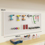 Tool Pegboard Organizer Powder-Coated Steel Wall-Mounted With 10 Hooks