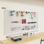 Tool Pegboard Organizer Powder-Coated Steel Wall-Mounted With 10 Hooks