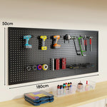Tool Pegboard Organizer Powder-Coated Steel Wall-Mounted With 10 Hooks