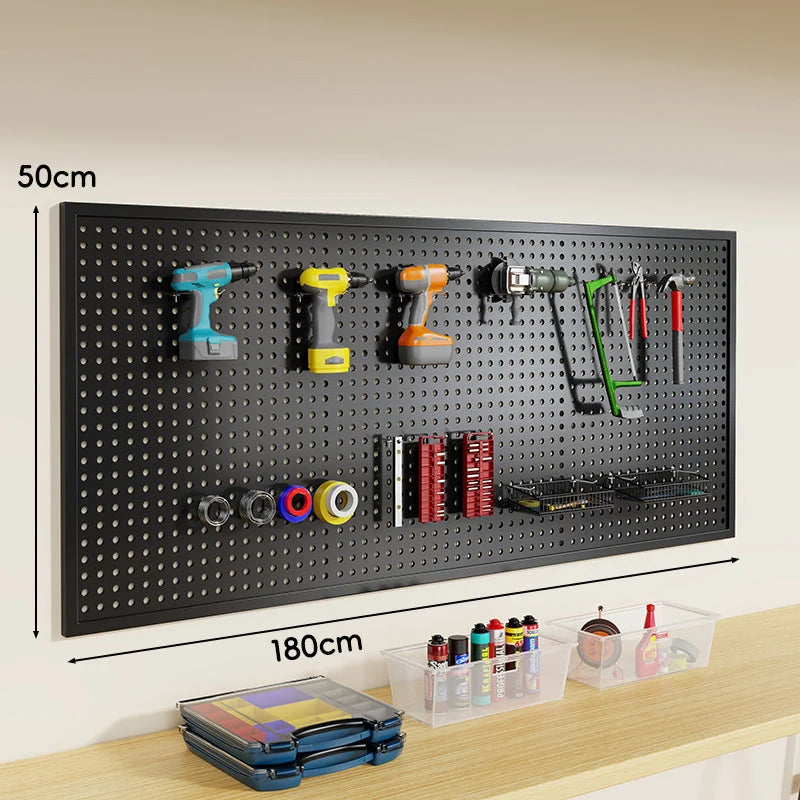 Tool Pegboard Organizer Powder-Coated Steel Wall-Mounted With 10 Hooks