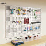 Tool Pegboard Organizer Powder-Coated Steel Wall-Mounted With 10 Hooks