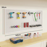 Tool Pegboard Organizer Powder-Coated Steel Wall-Mounted With 10 Hooks
