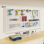 Tool Pegboard Organizer Powder-Coated Steel Wall-Mounted With 10 Hooks