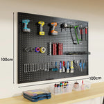Tool Pegboard Organizer Powder-Coated Steel Wall-Mounted With 10 Hooks
