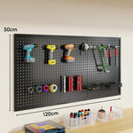 Tool Pegboard Organizer Powder-Coated Steel Wall-Mounted With 10 Hooks