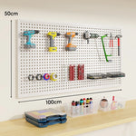 Tool Pegboard Organizer Powder-Coated Steel Wall-Mounted With 10 Hooks