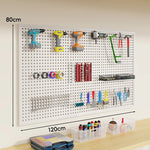 Tool Pegboard Organizer Powder-Coated Steel Wall-Mounted With 10 Hooks