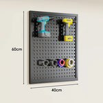 Tool Pegboard Organizer Powder-Coated Steel Wall-Mounted With 10 Hooks