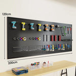Tool Pegboard Organizer Powder-Coated Steel Wall-Mounted With 10 Hooks
