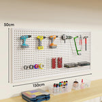 Tool Pegboard Organizer Powder-Coated Steel Wall-Mounted With 10 Hooks