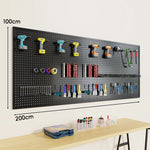 Tool Pegboard Organizer Powder-Coated Steel Wall-Mounted With 10 Hooks
