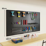 Tool Pegboard Organizer Powder-Coated Steel Wall-Mounted With 10 Hooks