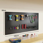 Tool Pegboard Organizer Powder-Coated Steel Wall-Mounted With 10 Hooks