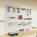 Tool Pegboard Organizer Powder-Coated Steel Wall-Mounted With 10 Hooks