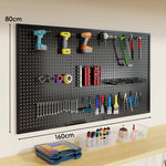 Tool Pegboard Organizer Powder-Coated Steel Wall-Mounted With 10 Hooks