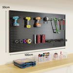 Tool Pegboard Organizer Powder-Coated Steel Wall-Mounted With 10 Hooks