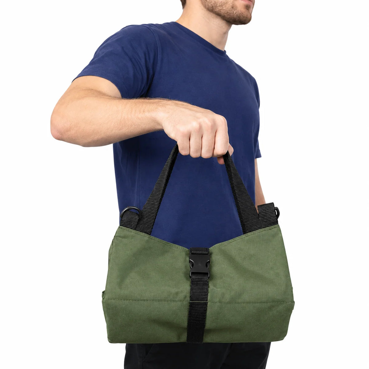 Tool Roll Organizer Canvas Roll-Up With 5 Zippered Pockets