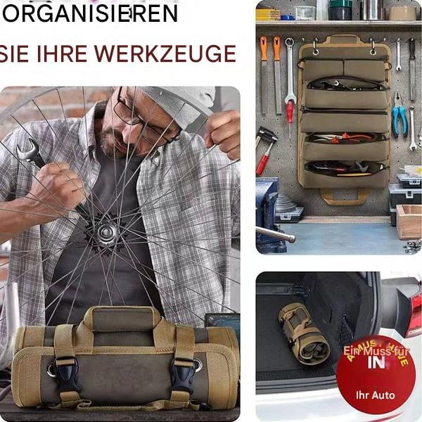 Tool Roll Organizer Foldable With Multiple Compartments