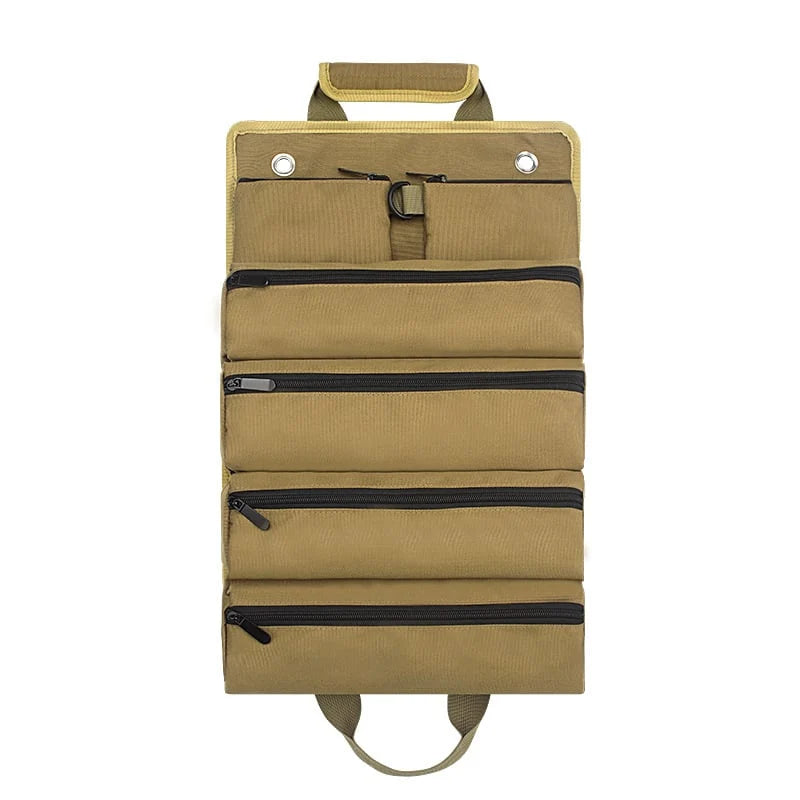 Tool Roll Organizer Foldable With Multiple Compartments