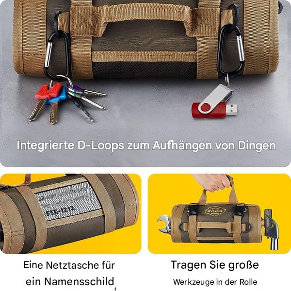 Tool Roll Organizer Foldable With Multiple Compartments