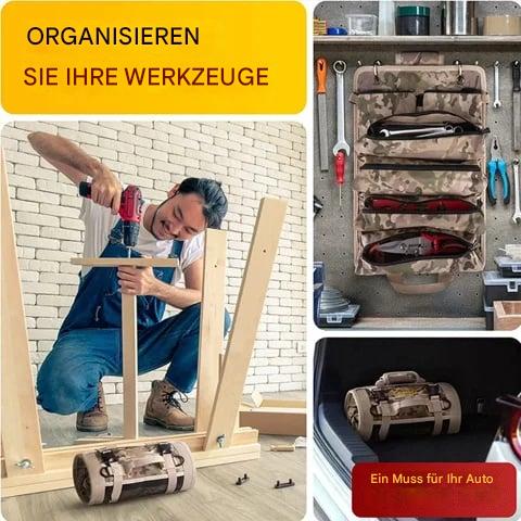 Tool Roll Organizer Foldable With Multiple Compartments