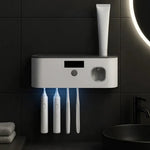 Toothbrush Holder Wall-Mounted Automatic Dispenser & UV Sterilizer Five-Slot