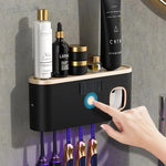 Toothbrush Holder Wall-Mounted Automatic Dispenser & UV Sterilizer Five-Slot