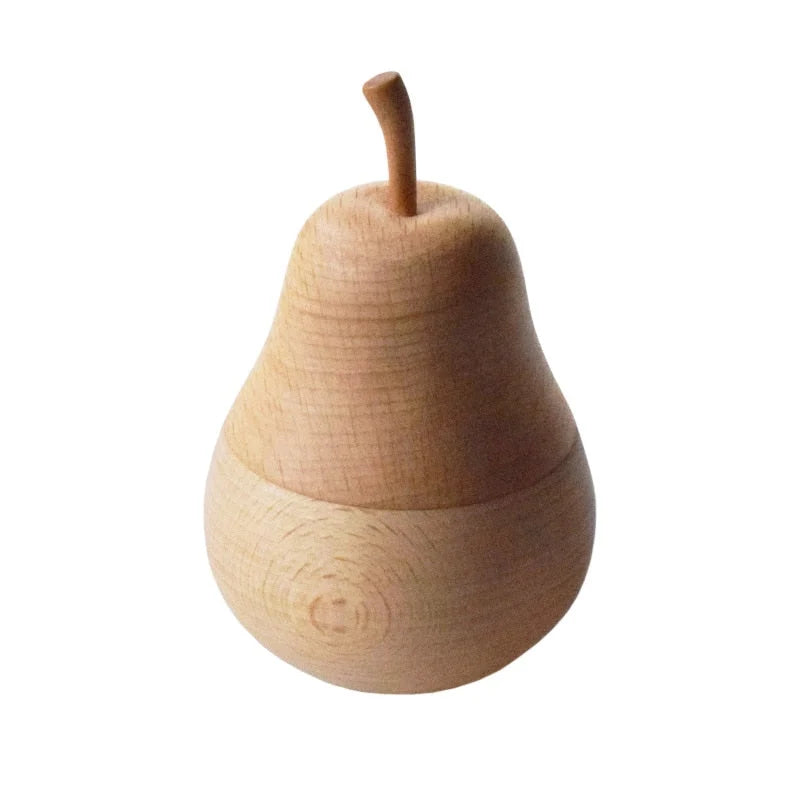 Toothpick Holder Wooden Pear-Shaped Compact