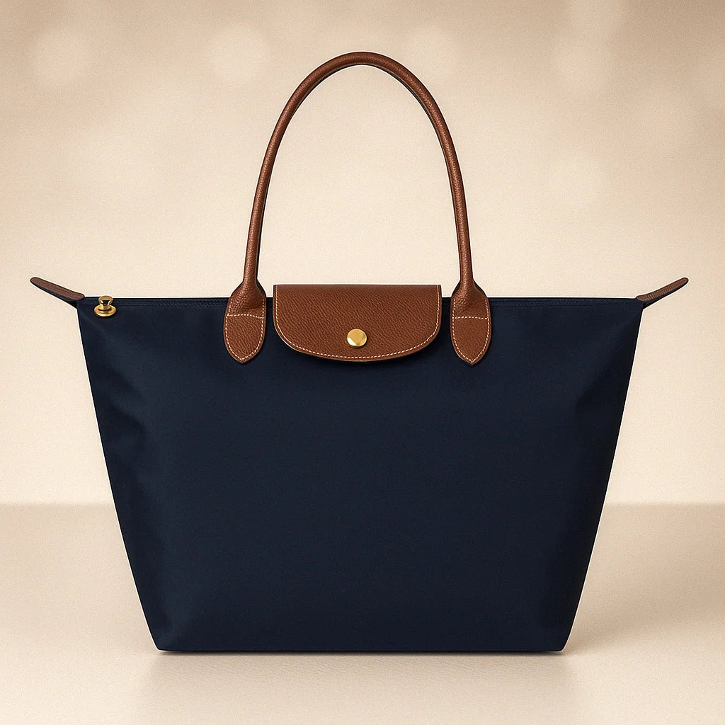 Tote Bag Leather Handles & Waterproof Lining
