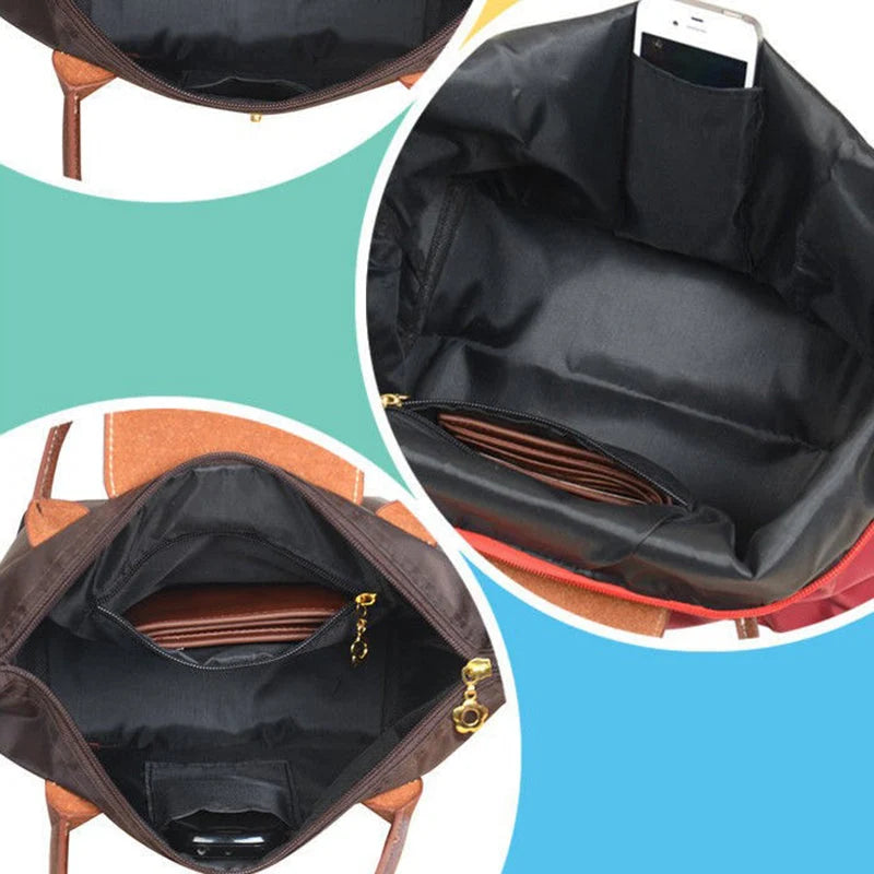 Tote Bag Leather Handles & Waterproof Lining
