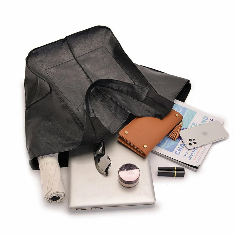 Tote Bag Oversized Scratch-Resistant PU Leather Convertible